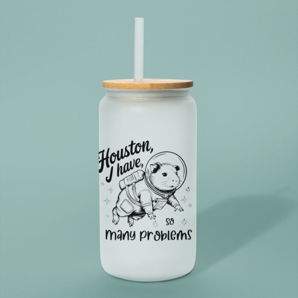 Houston I Have So Many Problems Hamster Astronaut Tumbler, Funny Space Nerd Gift - Picture 4 of 6